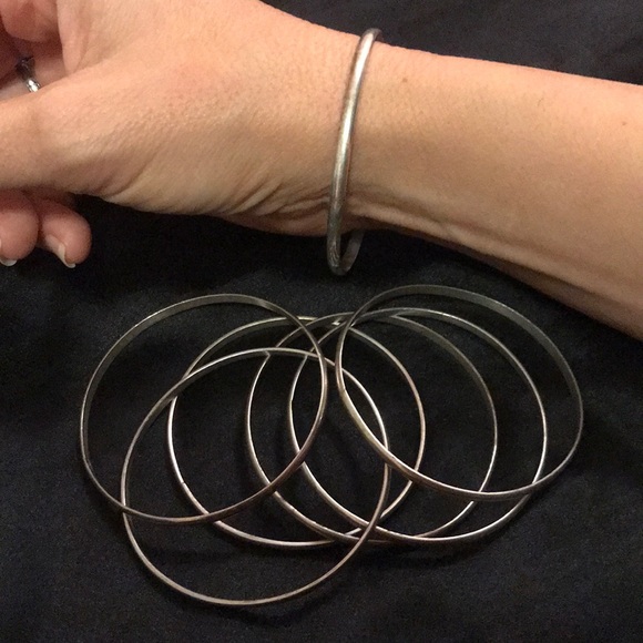 🔥Seven .925 sterling silver bracelets!  Bangles🔥 - Picture 5 of 7
